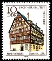 (1978-008) Марка Германия (ГДР) "Мэрия, Зуль-Генрихс"    Архитектура III Θ