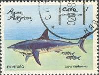 (1981-008) Марка Куба "Акула"    Морские рыбы III Θ