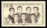 (1962-058) Марка Германия (ГДР) "Семь братьев Черви"    Анти-фашисты II Θ