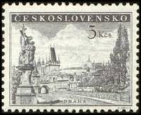 (1953-043a) Марка Чехословакия "Карлов мост (Тёмно-серая)"    Прага (Стандартный выпуск) III Θ