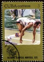 (1976-082) Марка Куба "Бег на 400 м. (Золото)"    Медали Кубы на XXI ОИ III Θ