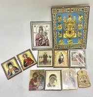 Набор иконы 10 шт разные дерево полиграфия 