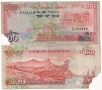 Банкнота Маврикий 1986 год 100 рупий    F