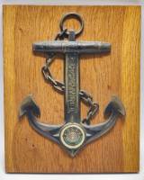 Панно Термометр якорь Ленинград настенный металл на деревянной основе СССР