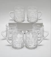 Квасные пивные кружки хрустальные 6 штук СССР Высота 9 см