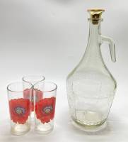 Графин + 3 стакана, стекло