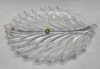 Блюдо сервировочное Wasserglas shine в форме листа стекло (сост. на фото)