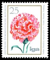 (1975-066) Марка Германия (ГДР) "Гвоздика"    Цветы II Θ