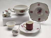 Бульонница Солонка Дулево Блюдца Коростень Кофейная чашка Шварц и Бумберг Зайчик фарфор 7 предметов