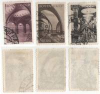 1938-66-68 Серия Набор марок 3 шт СССР  Строительство Московского метро II Θ