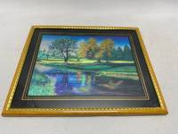 Картина пейзаж металлографика в раме