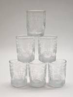 Стопки рюмки СССР 6 шт стекло гравировка виноград высота 6 см