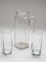 Графин кувшин и 2 стакана стекло современные стильные граненые