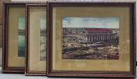 Репродукции 3 шт Исторические виды Петербурга Зимний дворец Биржа в рамах б/у со стеклом60 х 51 см