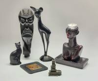 Статуэтки фигурки панно СССР и др. Черт Олененок Кошка Девушка-подсвечник