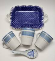 Блюдо Elan Gallery 3 чашки Борислав фарфор Ложка Три старца