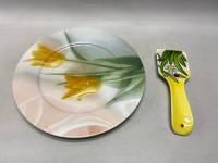 Декоративная тарелка и ложка подставка