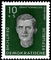 (1960-008) Марка Германия (ГДР) "Эрнст Шнеллер"    Герои сопротивления II Θ