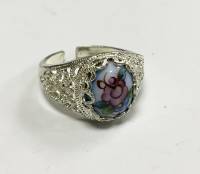 Перстень "Финифть", серебрение (сост. на фото)