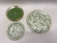 Блюдце стекло 7 шт и тарелка от десертного сервиза Лакомка СССР  