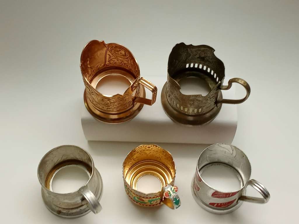 Подстаканники СССР 5 штук металл винтаж