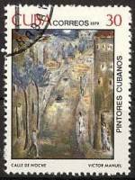 (1979-047) Марка Куба "Улица ночью"    Картины Виктора Мануэля Гарсии III Θ