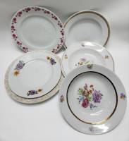 Тарелки суповые глубокие и столовые 7 штук разные