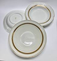 Тарелки суповые 3 шт + салатник, ЗИК Конаково, СССР
