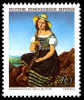 (1968-066) Марка Германия (ГДР) "Девушка с гитарой"    Картины II Θ