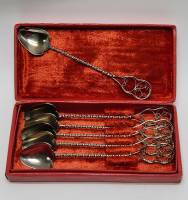 Чайные ложки скань СССР 6 штук в коробке