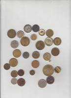 Набор жетоны метро, таксофон, памятные монеты разных стран, 29 шт