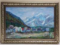 Картина Кавказские горы 1948 г Ягизаров Н. Д масло в раме 71 х 51 см