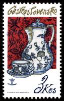 (1977-033) Марка Чехословакия "Графин и чашка"    Традиции чехословатского фарфора III O