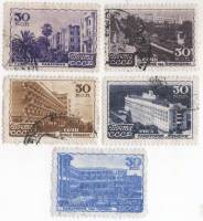 1947-089-98 Серия Набор марок 5 шт СССР  Курорты II Θ
