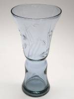 Ваза цветное стекло алмазная огранка СССР высота 22,5 см