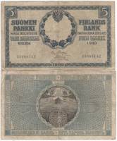Clas von Collan - Müller Банкнота Финляндия 1909 год 5 марок    VF