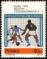 (1966-014) Марка Польша "Рим 1934"   ЧМ по футболу 1982, Испания III Θ