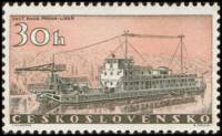 (1960-004) Марка Чехословакия "Речное судно 'Praha Libeň'"   Пароходы II Θ