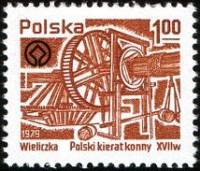 (1979-037) Марка Польша "Горное оборудование"    Стандартный выпуск. Древние каменно-соляные копи Ве
