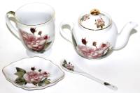 Чайный сервиз, фарфор, "Royal porcelain", в коробке, 9*14 см., Китай (новый)