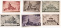 1937-09 10 12-15 Серия Набор марок 6 шт СССР Перф лин 12¼  Архитектура Москвы III O
