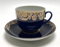 Чайная пара, ЛФЗ, Кобальт, позолота