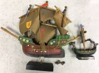 Макет Кораблей, керамика, дерево, картон, 2 шт. (сост. на фото)