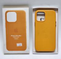 Чехол для IPhone 12Pro Max оранжевый новый натуральная кожа