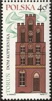 (1971-039) Марка Польша "Дом Коперника, Торунь"    Стандартный выпуск I Θ