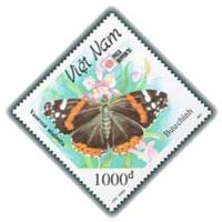 (1991-103) Марка Вьетнам "Адмирал"    Бабочки III Θ
