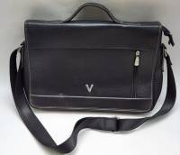 Сумка портфель деловой Varderli черная натуральная кожа