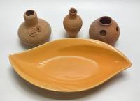 Чаша керамическая + 3 кувшина глиняных (авторской работы)