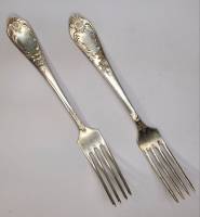 Вилки десертные 2 штуки ЗИШ мельхиор СССР длина 17,5 см