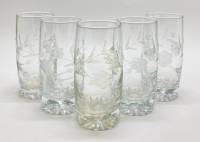 Стаканы, стекло с алмазной гравировкой, 5 шт